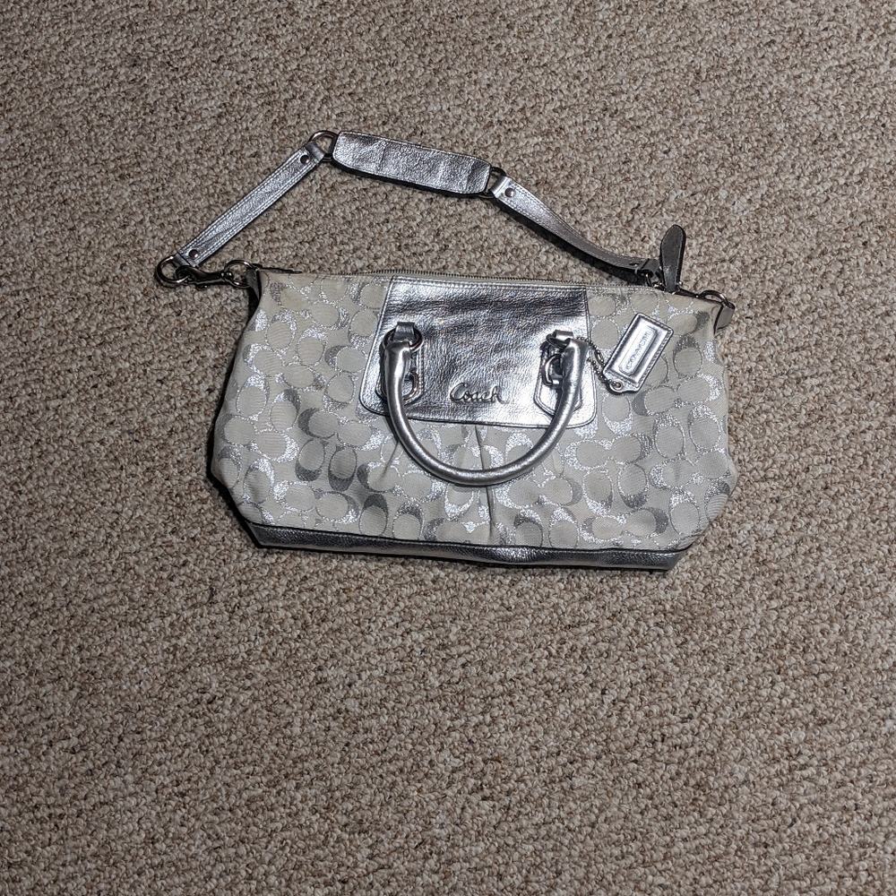 Coach Silver and White Women's Bag